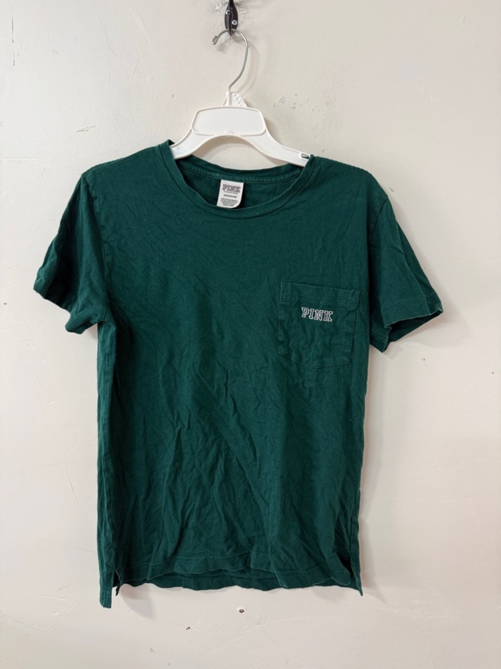 PINK Victoria's Secret Dark Green Crewneck Pocket Tee - Men's